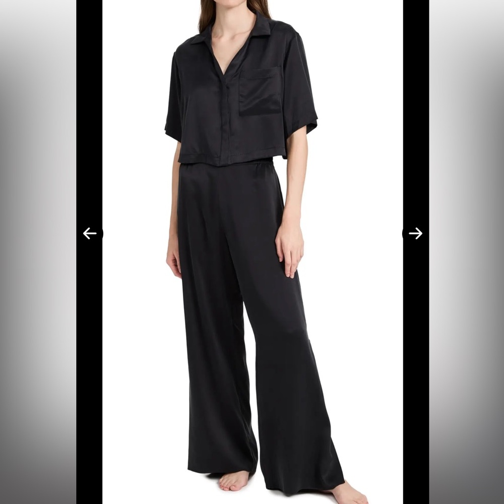 Lunya Black Silk Pajama Set